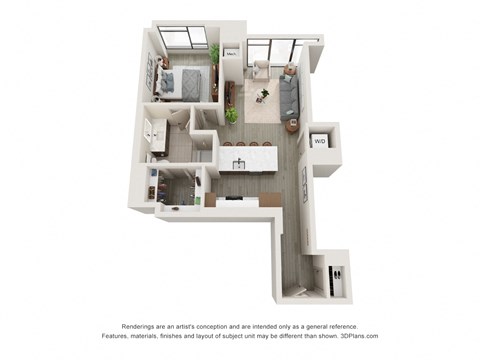 A4 one bedroom one bath floorplan
